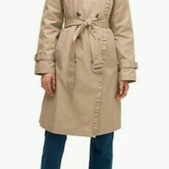 NWT Kate spade ruffle trim trench coat - Picture 3 of 16